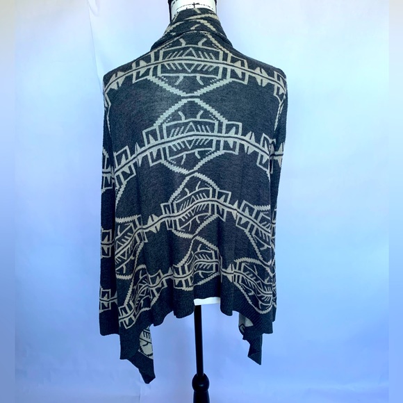Wet Seal Tribal Aztec Blue & Tan Open Front Cardigan large - Picture 4 of 16